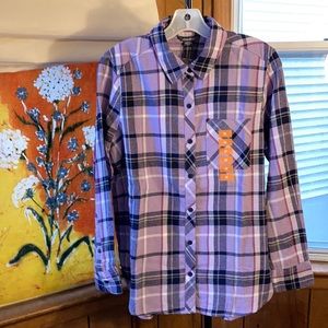 NWT Eddie Bauer Flannel Shirt 100%cotton women:M